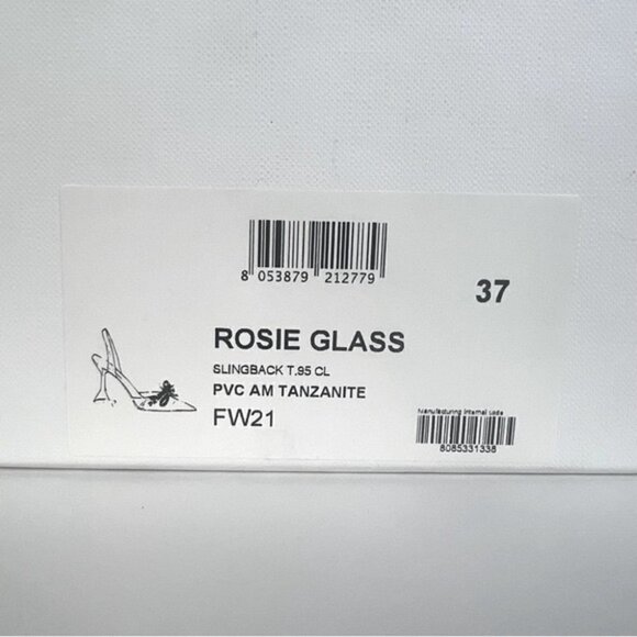 Amina Muaddi Rosie Crystal-Embellished Transparent Slingback Pumps. Size: 37 - Picture 5 of 16